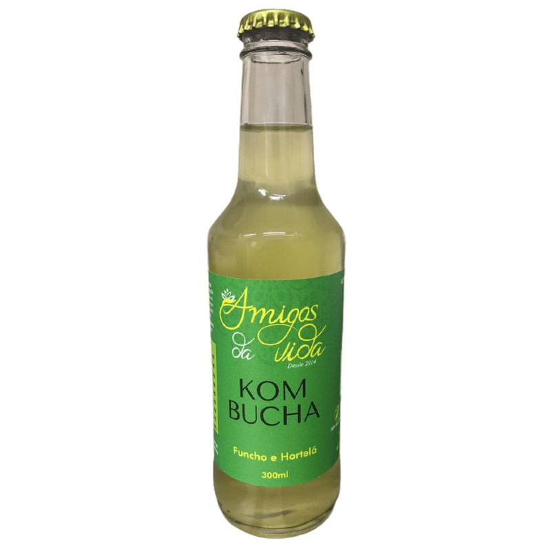 Kombucha Hortelã e Funcho Amigos da Vida Garrafa 300ml