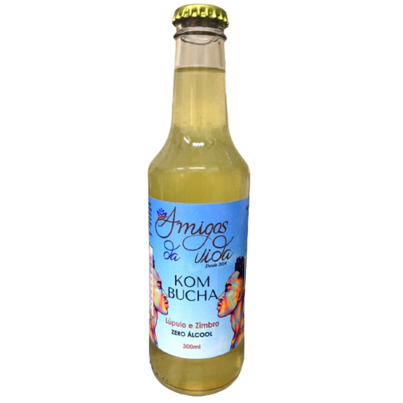 Kombucha Lúpulo e Zimbro Amigos da Vida Garrafa 300ml