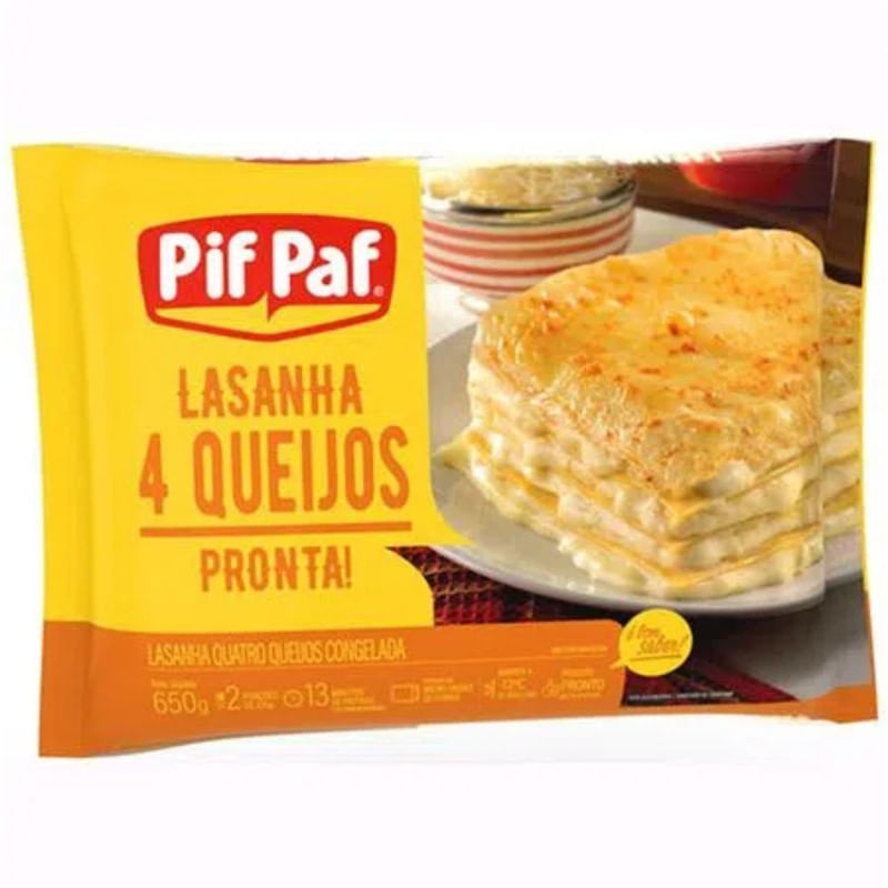 Lasanha 4 Queijos Pif Paf Caixa 600g