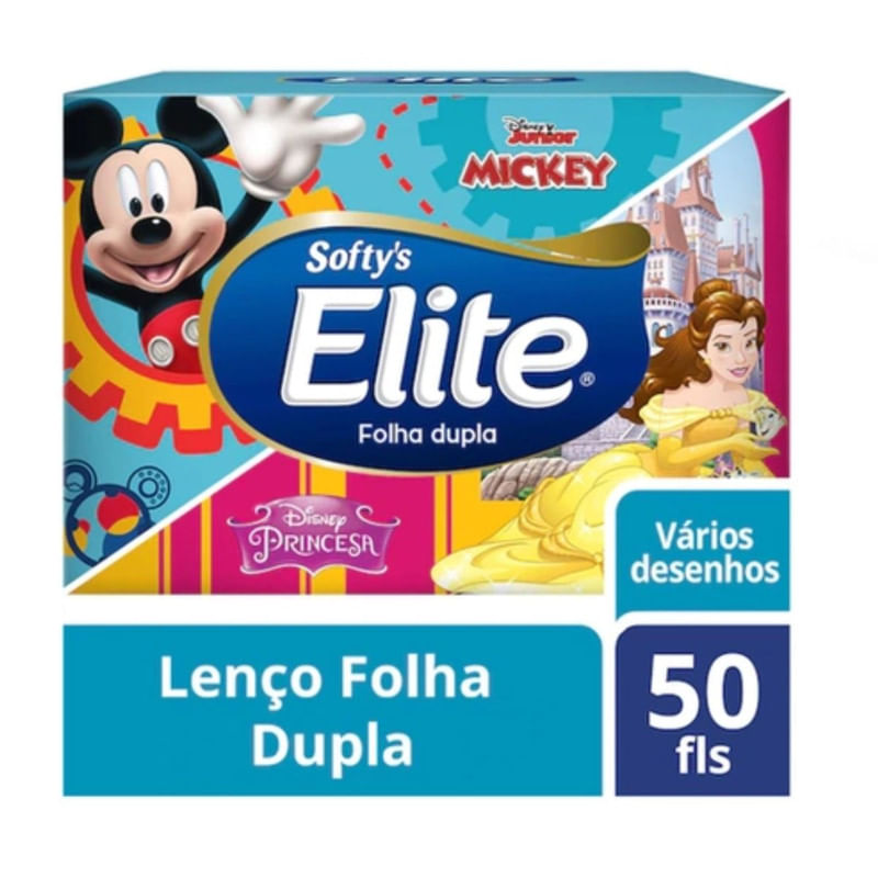 Lenço de Papel Softys Elite Kids Sortido 50 Unidades