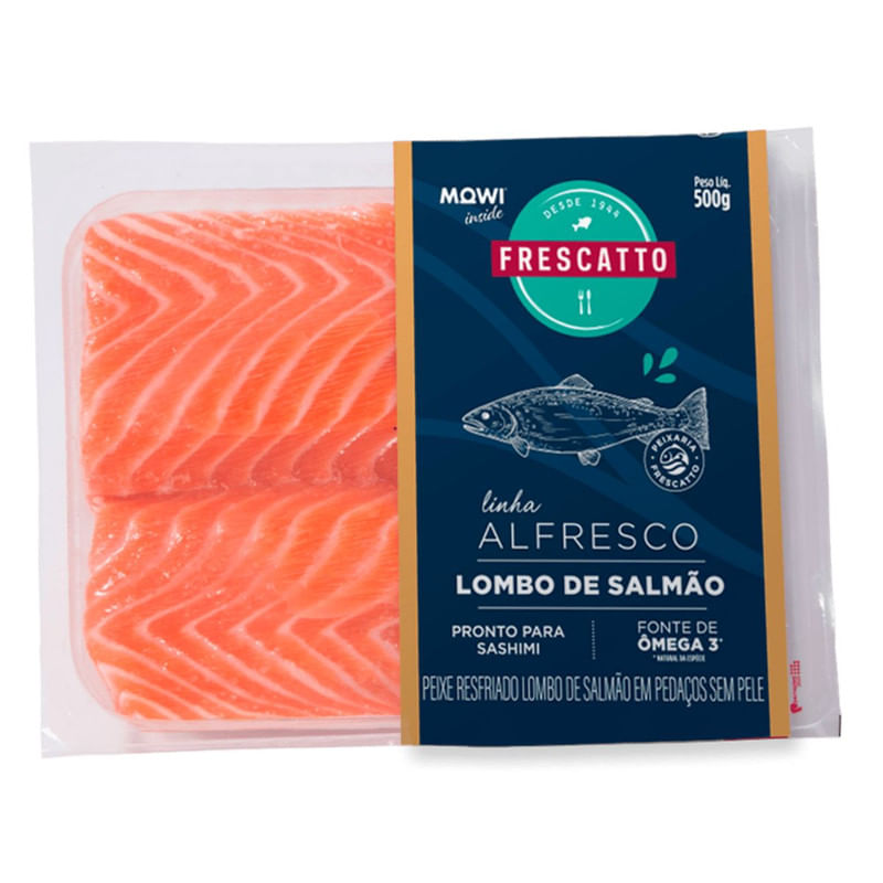 Lombo de Salmão para Sashimi Frescatto com 500 g