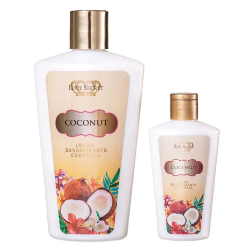 Love Kit Body Lotion Coconut Love Secret com 250 ml e 60 ml