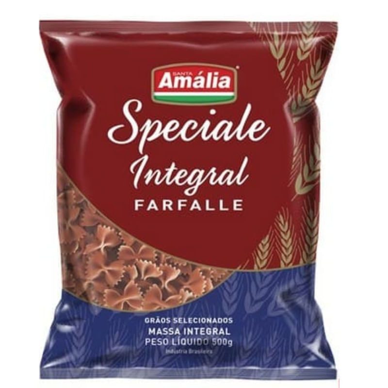 Macarrão Integral Farfalle Santa Amália Specialle Pacote 500g