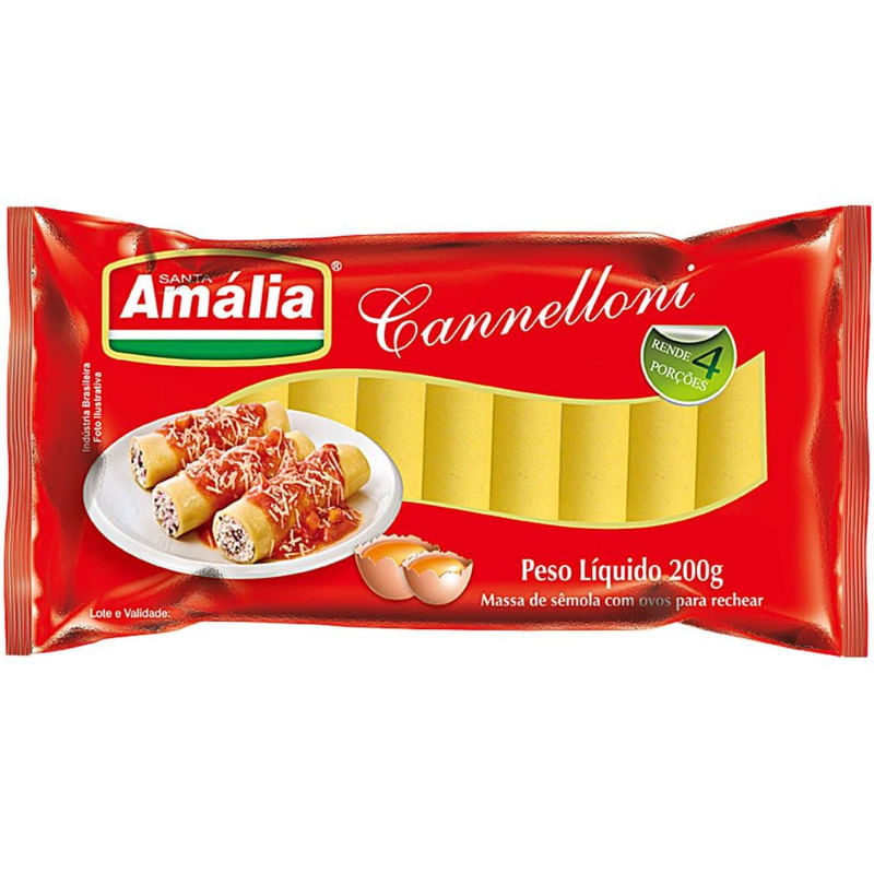 Macarrão Massa com Ovos Cannelloni Santa Amália 200g