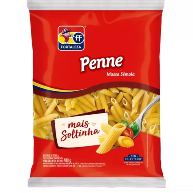 Macarrão de Sêmola Penne Fortaleza Pacote 400g