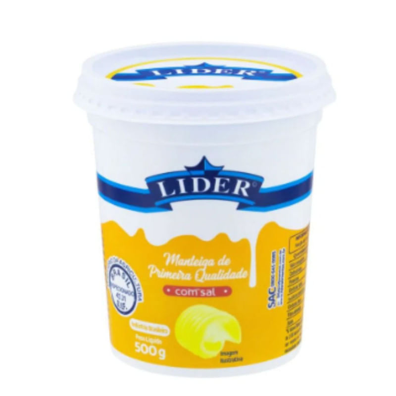 Manteiga Com Sal Lider 500g