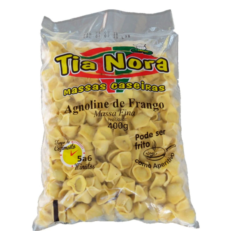 Massa Caseira Agnoline de FrangI Tia Nora Pacote 400g