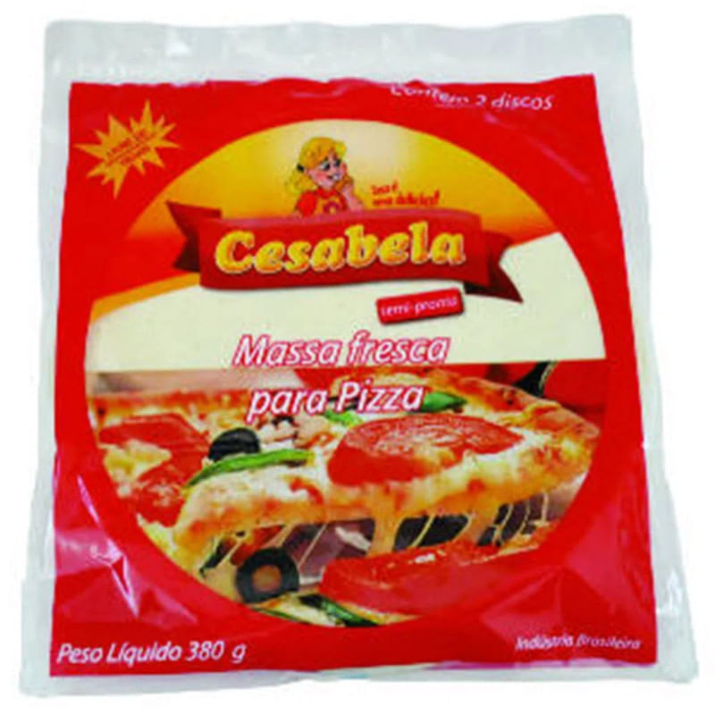 Massa Fresca para Pizza Semi-Pronta Cesabela Pacote 380g