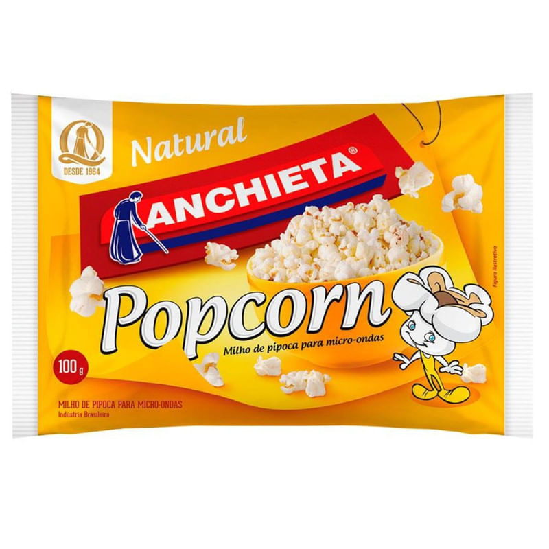 Milho de Pipoca Natural Microondas Anchieta Pacote 100g