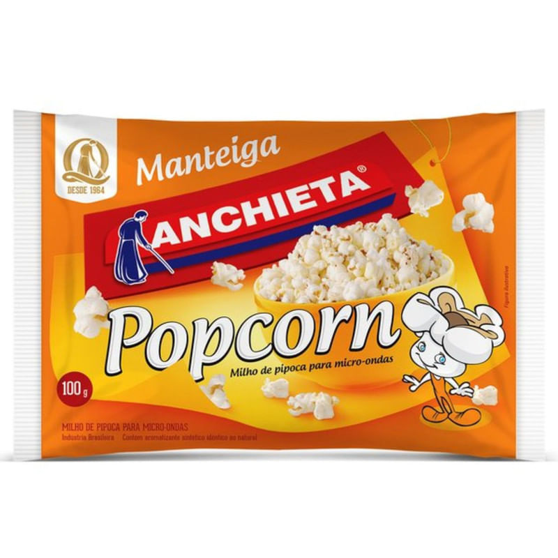 Milho de Pipoca com Manteiga Anchieta Pacote 100g