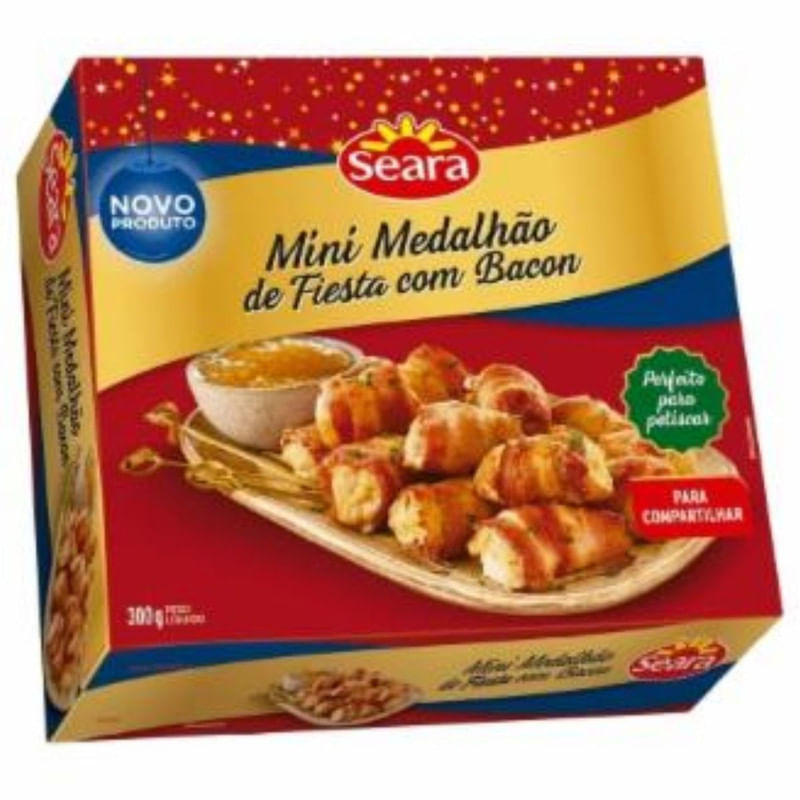 Mini Medalhão de Fiesta com Bacon Congelado Seara Caixa 300g