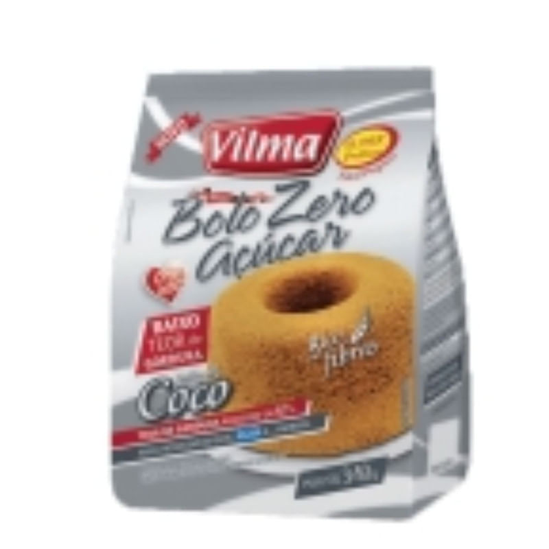 Mistura Para Bolo Zero Açúcar Sabor Coco Vilma 340g