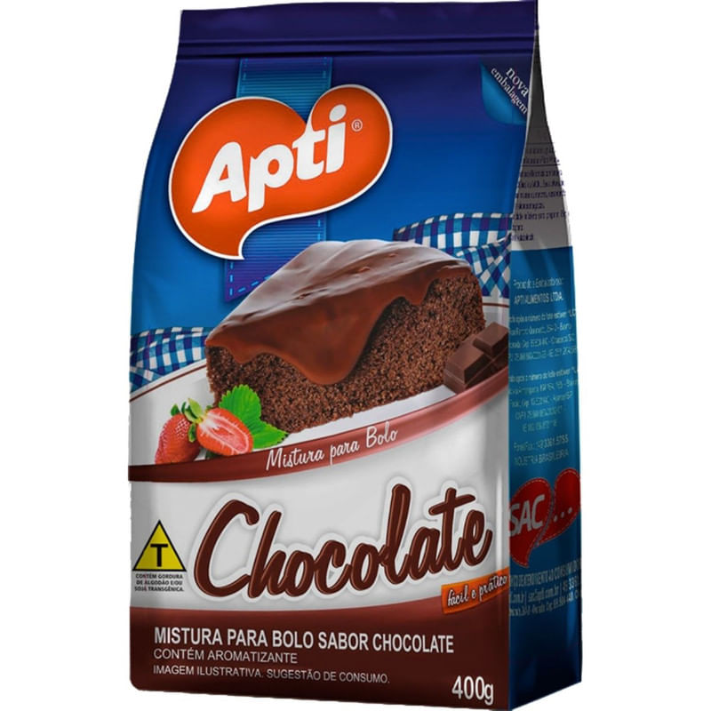 Mistura para Bolo de Chocolate Apti Pacote 400g