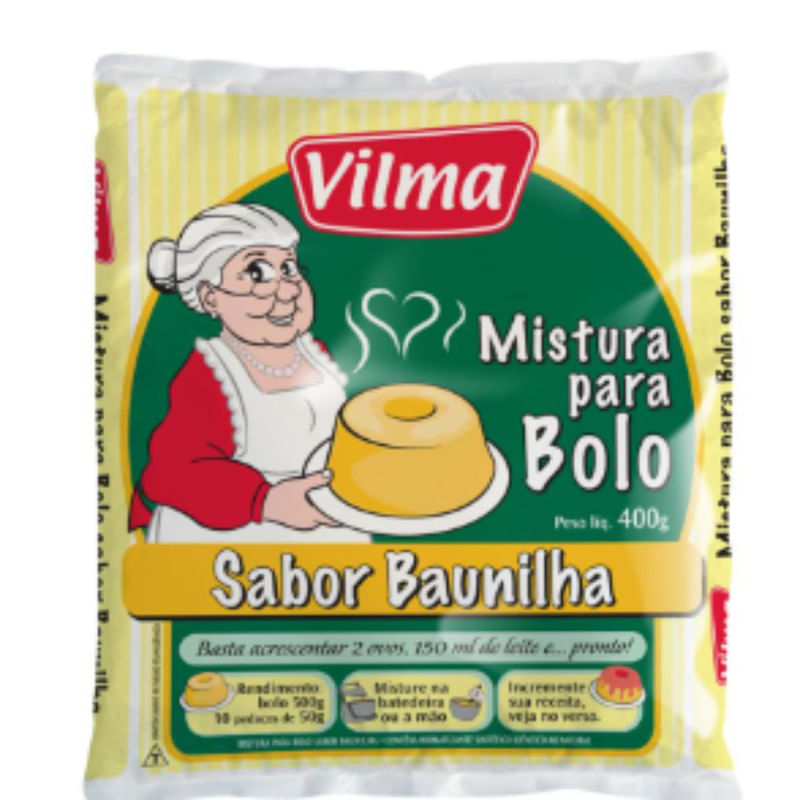 Mistura para bolo Sabor Baunilha Vilma 400g