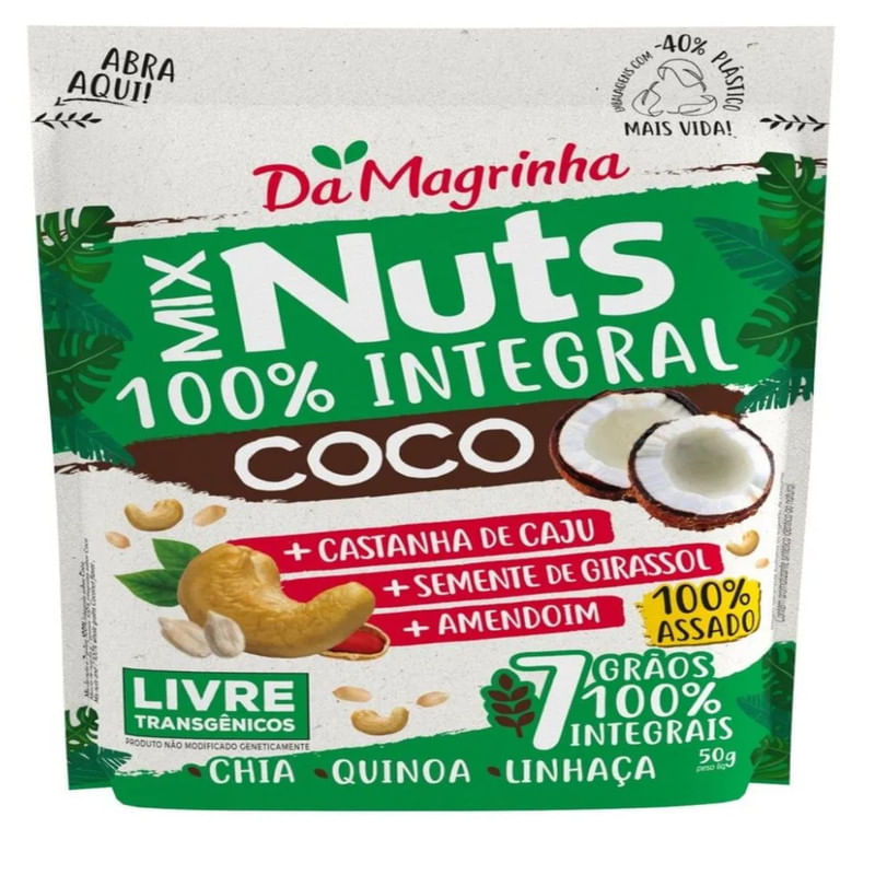 Mix Nuts Integral de Coco Da Magrinha 50g