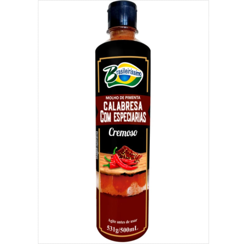 Molho de Pimenta Calabresa com Especiarias Brasileiríssimo Garrafa 500ml