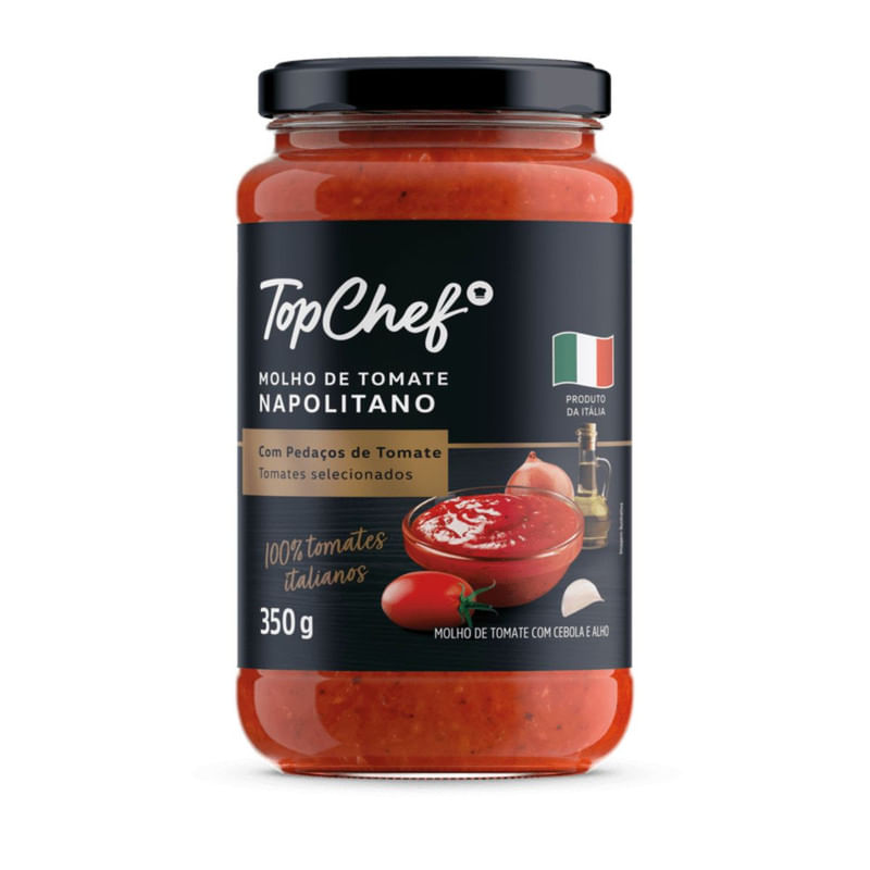 Molho de Tomate Gourmet Napolitano com Pedaços Top Chef 350g