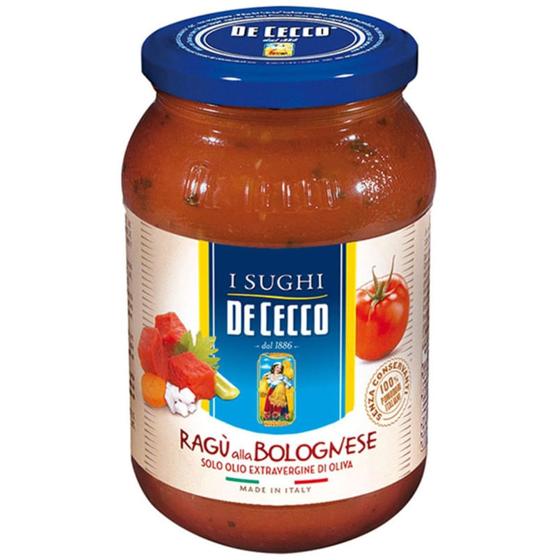 Molho de Tomate Italiano De Cecco Ragú Alla Bolognese Vidro 400g