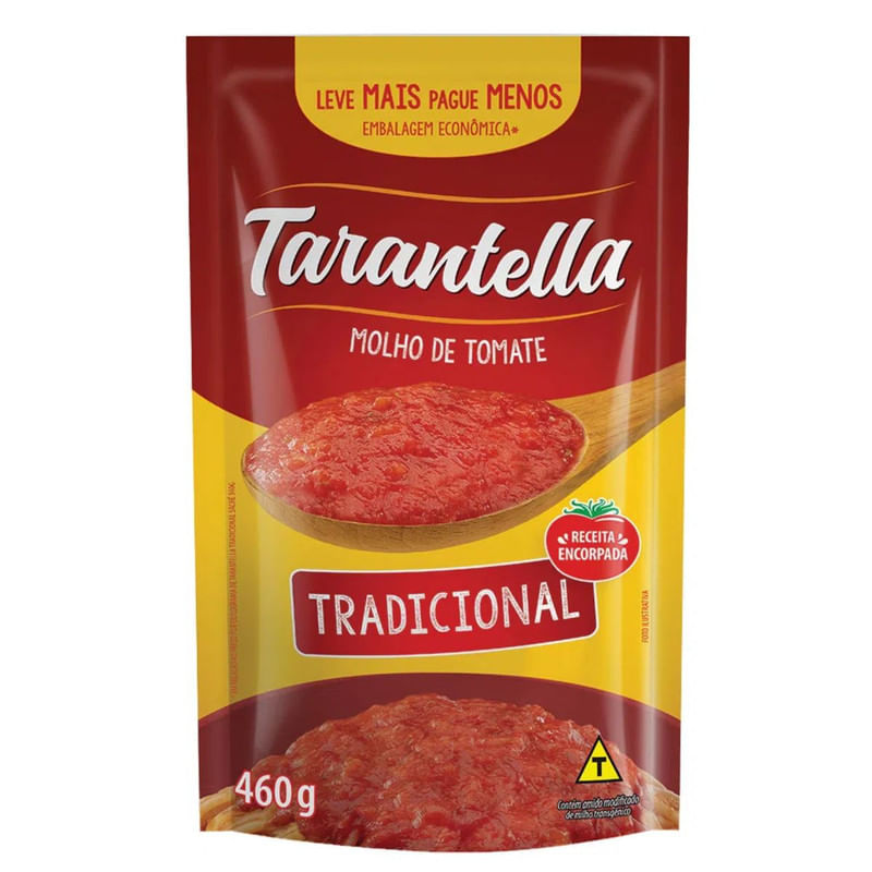 Molho de Tomate Tradicional Tarantella Sachê 460g