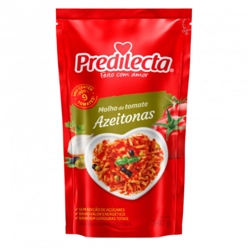 Molho de Tomate com Azeitonas Predilecta Sachê 340g