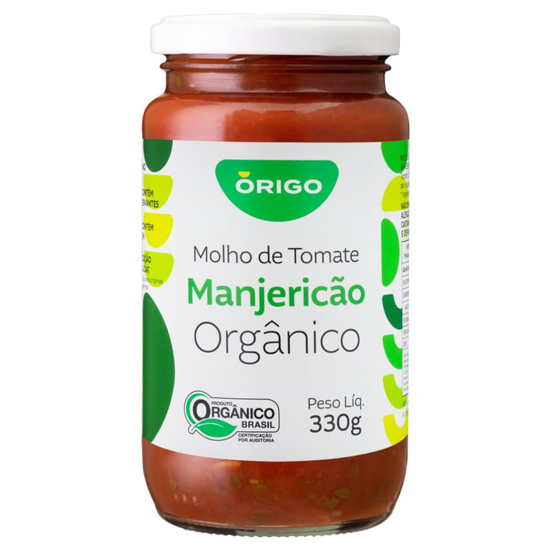 Molho de Tomate com Manjericão Orgânico Origo Vidro 330g