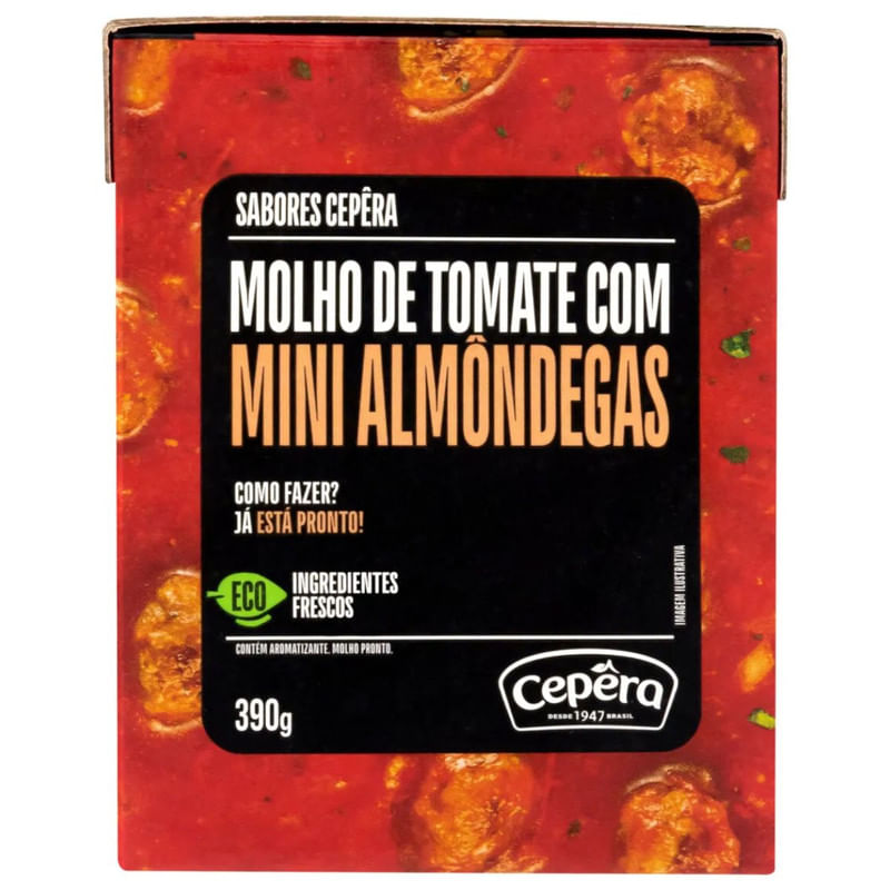 Molho de Tomate com Mini Almôndegas Cepêra Caixa 390g