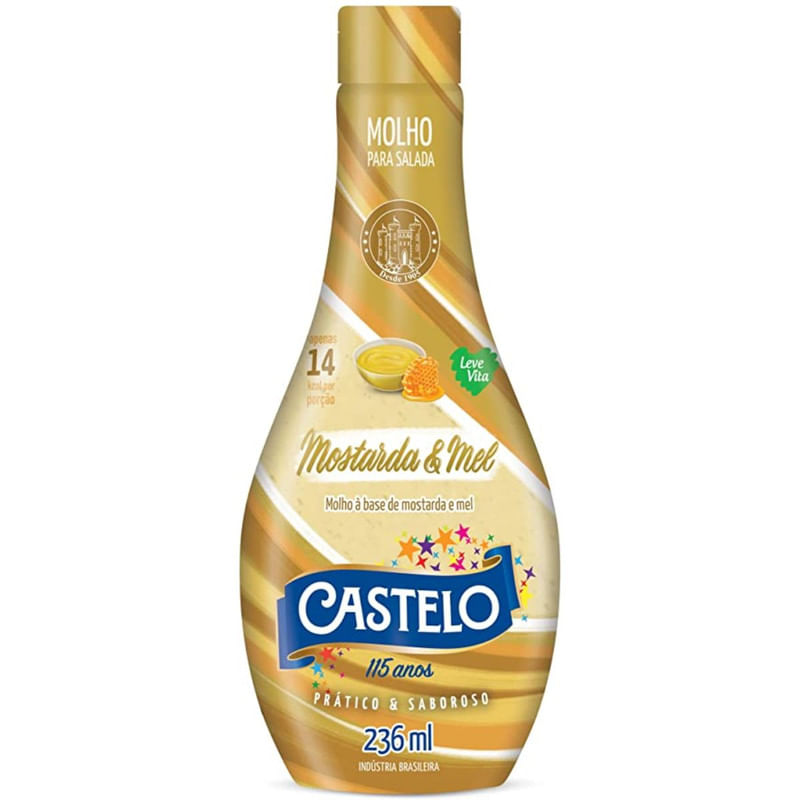 Molho para Salada de Mostarda e Mel Castelo Leve Vita Frasco 236ml