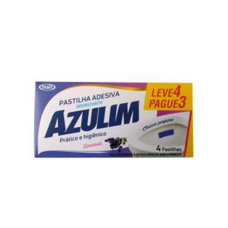 Odorizador Pastilha Adesiva Sanitária Azulim Lavanda Leve 4 e Pague 3