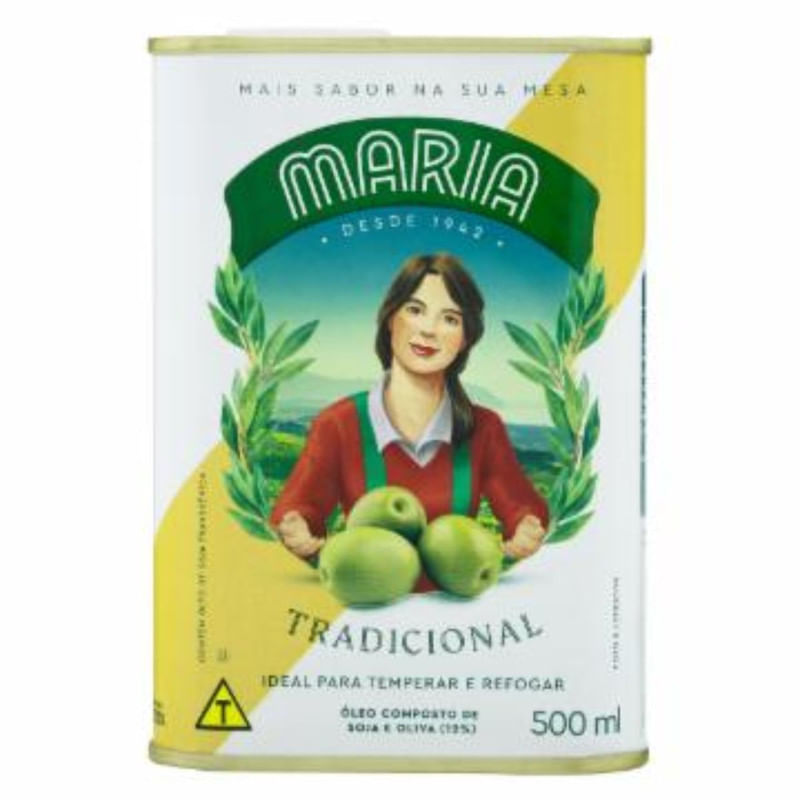 Óleo Composto de Soja e Oliva Maria Tradicional Lata 500ml