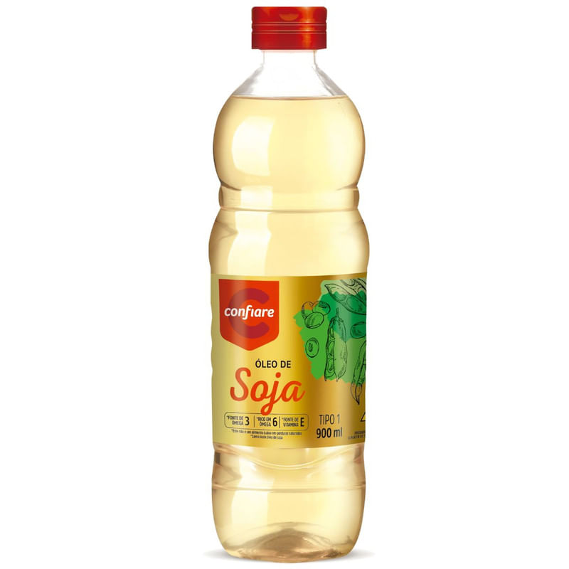 Óleo de Soja Confiare Garrafa 900ml