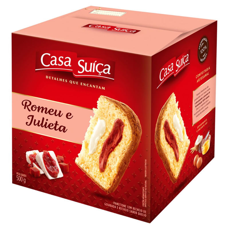 Panettone Romeu &amp; Julieta Casa Suíça Caixa 500g