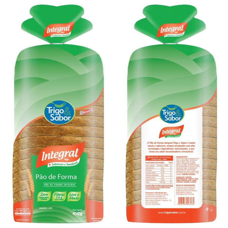 Pão de Forma Integral Trigo &amp; Sabor 450g