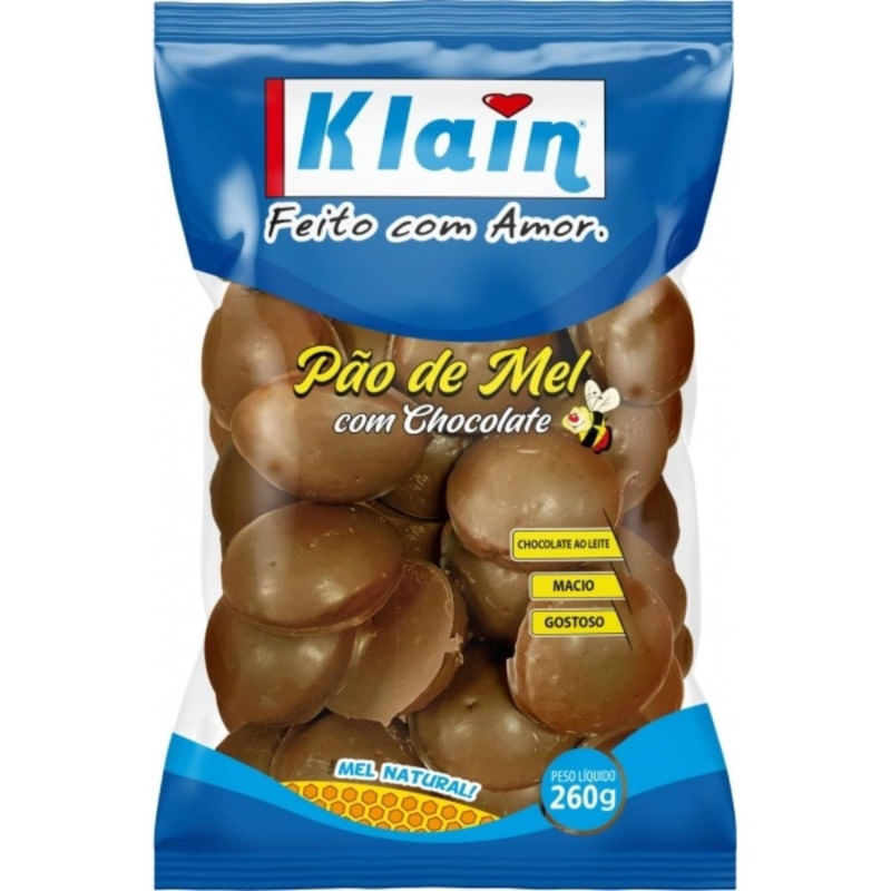 Pão de Mel com Chocolate ao Leite Klain Pacote 260g