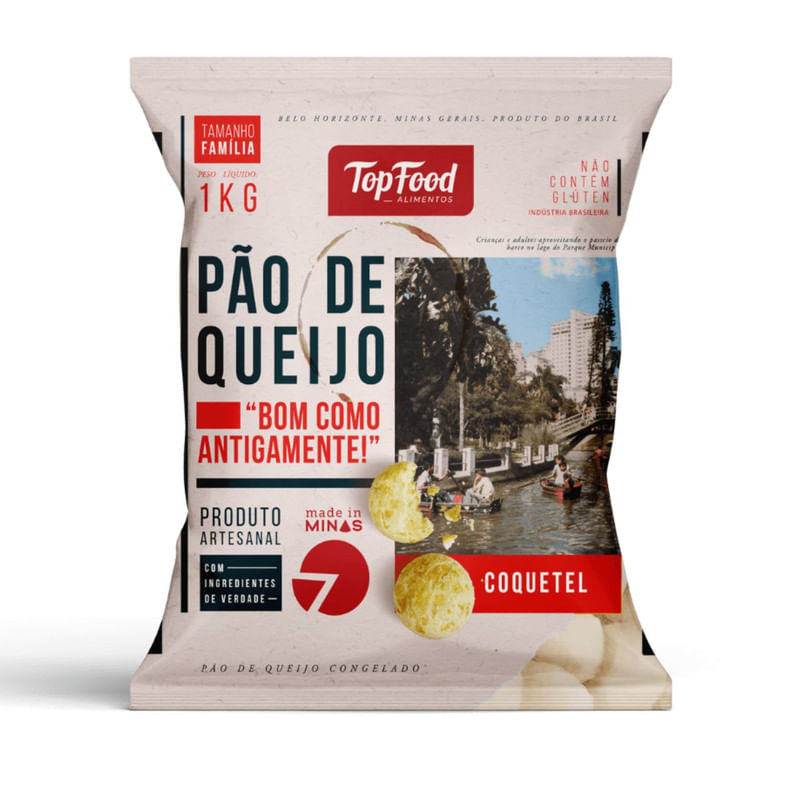 Pão de Queijo Coquetel Top Food 1Kg