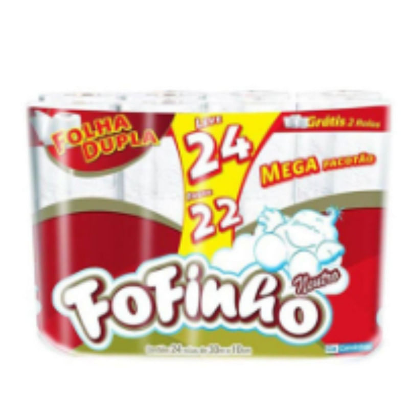 Papel Higiênico Folha Dupla 24 Unidades Fofinho