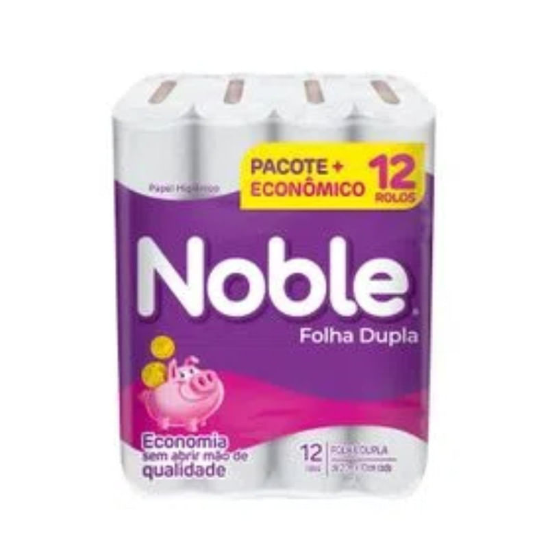 Papel Higiênico Folha Dupla Neutro Noble 12 Unidades