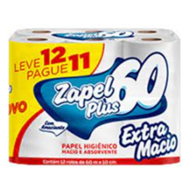 Papel Higiênico Plus Leve 60m Leve 12 e Pague 11 Zapel