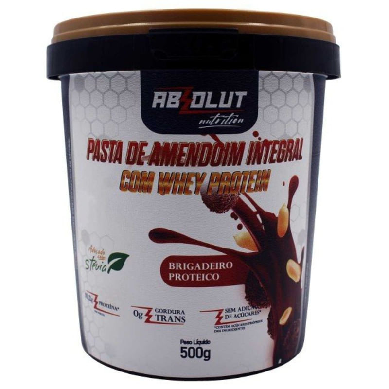 Pasta de Amendoim Integral Absolut Whey Sabor Brigadeiro 500g