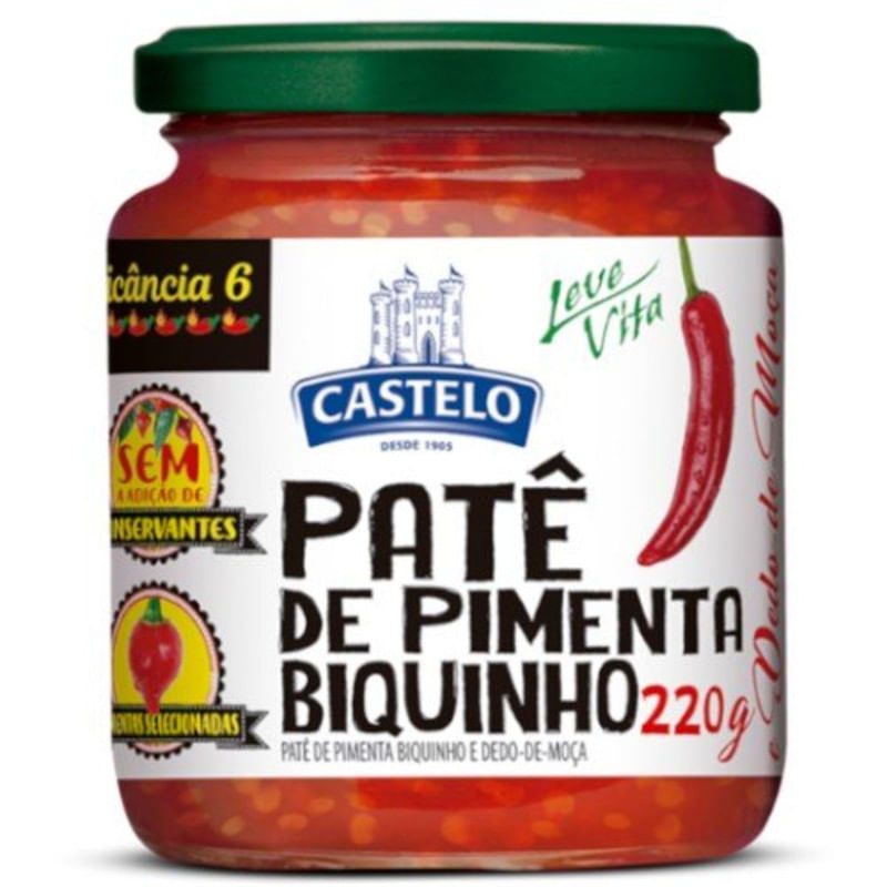 Patê de Pimenta Biquinho e Dedo de Moça Castelo Vidro 220g