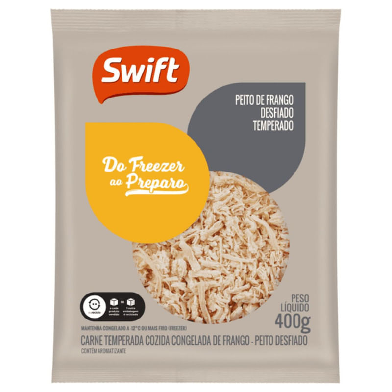 Peito de Frango Temperado Desfiado Swift 400g