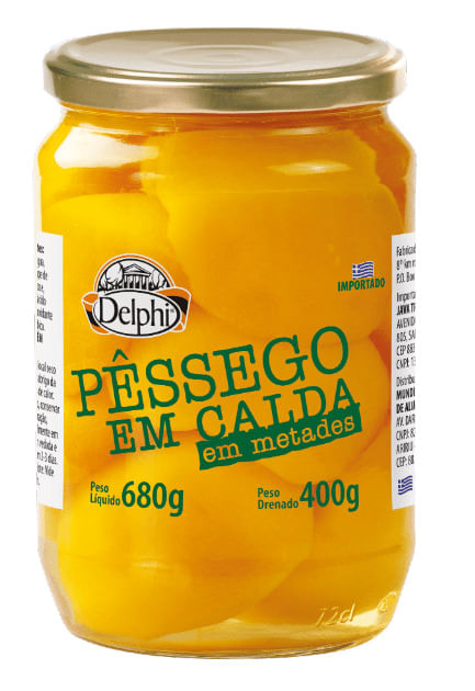 Pêssego em Calda Grego Delphi em Metades 680 g