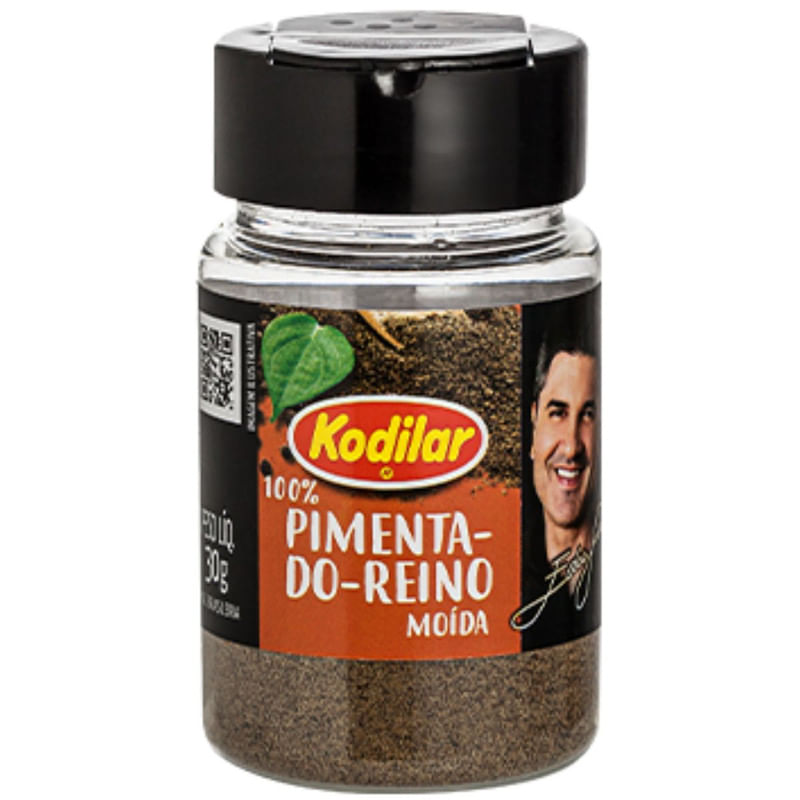 Pimenta do Reino 100% Moída Kodilar Frasco 30g