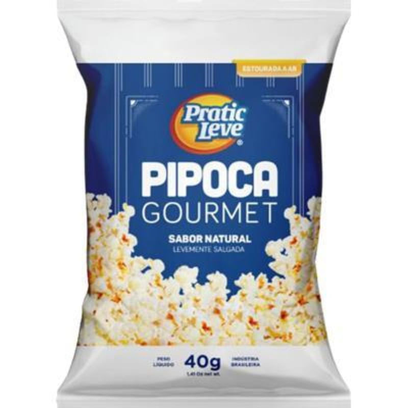 Pipoca Gourmet Salgada Sabor Natural Pratic Leve Pacote 40g