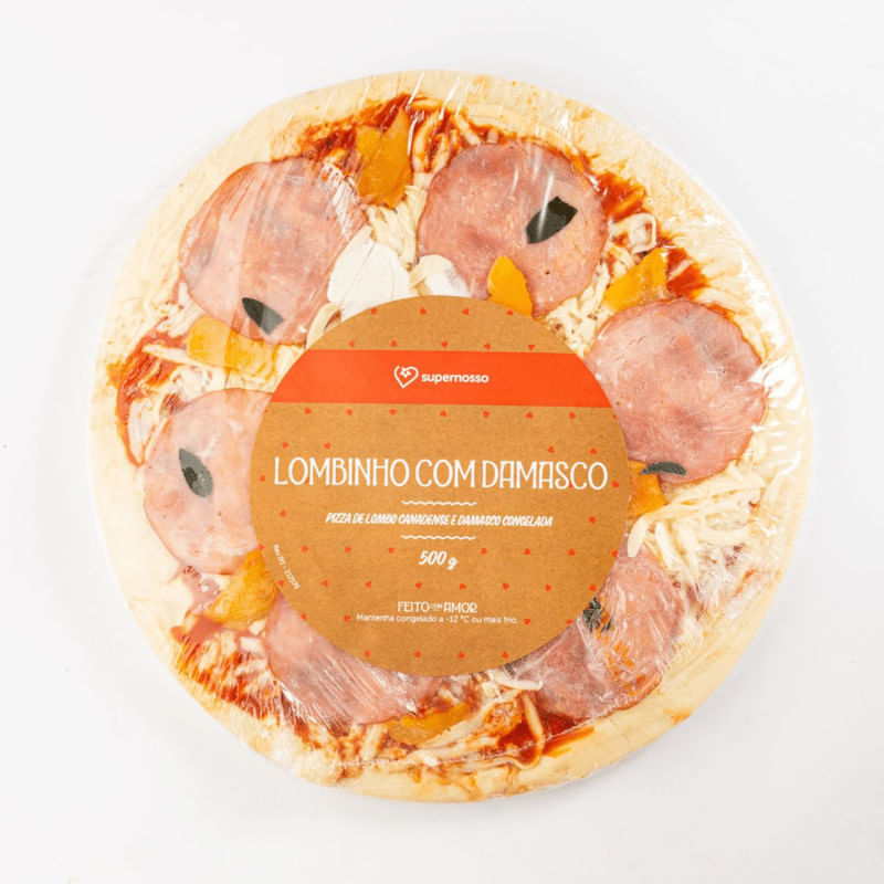 Pizza Lombinho com Damasco Congelada Super Nosso com 500 g