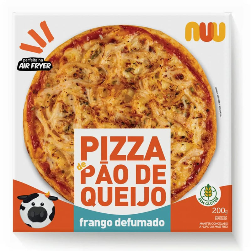 Pizza Pão de Queijo Frango Defumado Nuu Caixa 200g