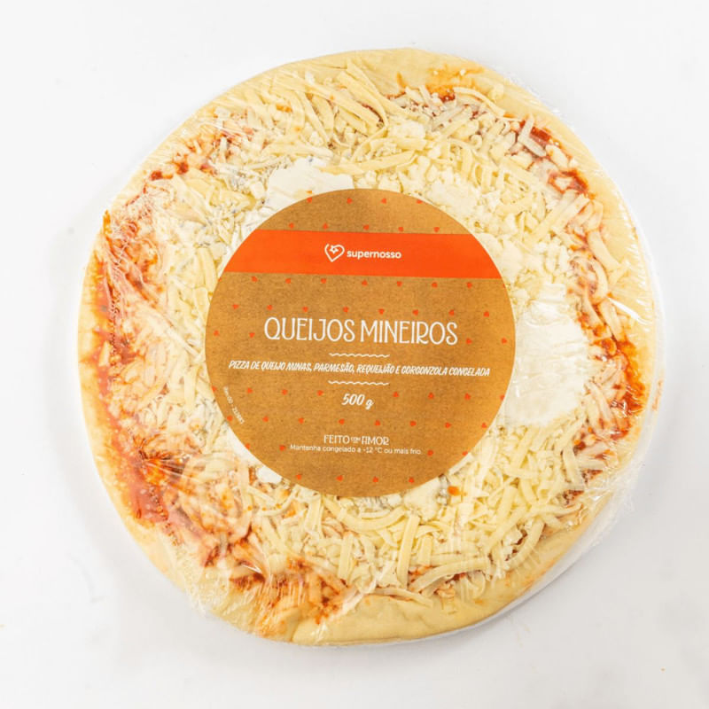 Pizza Queijos Mineiros Congelada Super Nosso com 500 g