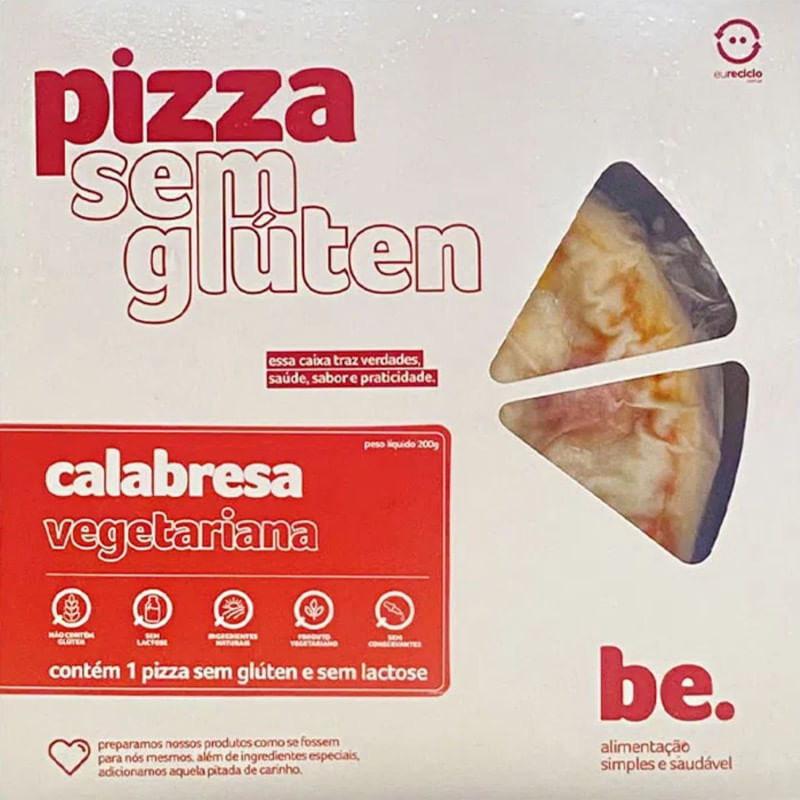 Pizza de Calabresa Vegetariana sem Glúten Be Caixa 200g