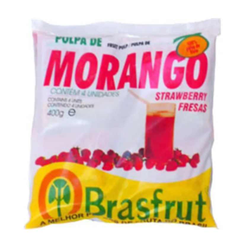 Polpa De Morango Brasfrut 4 Unidades de 100g