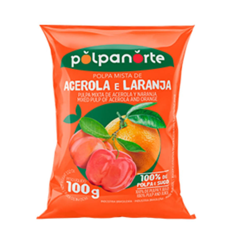 Polpa Mista de Acerola e Laranja Polpanorte Pacote 100g