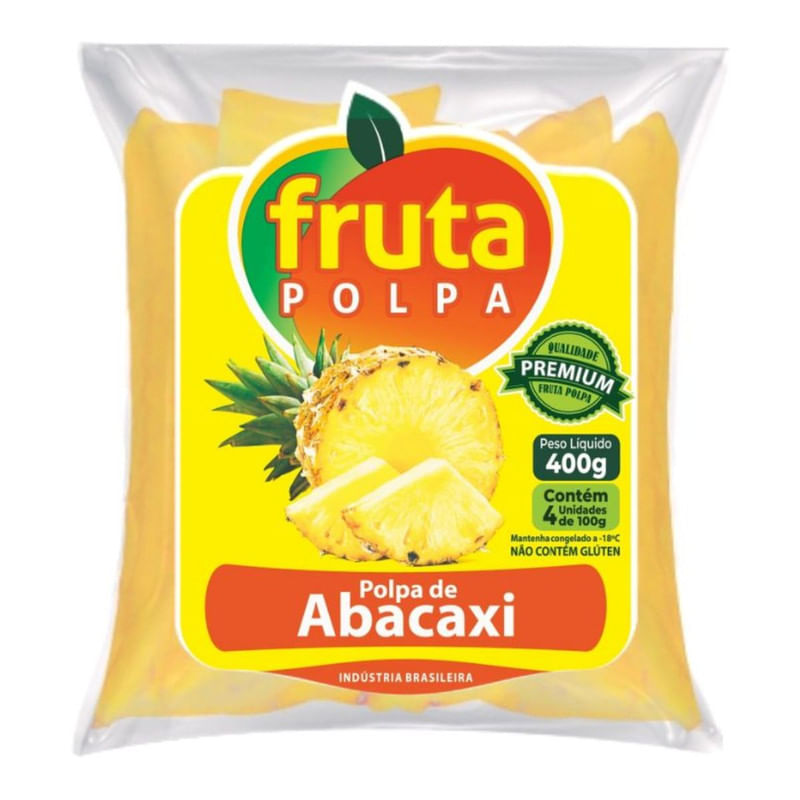 Polpa de Abacaxi Premium Fruta Polpa Pacote 400g